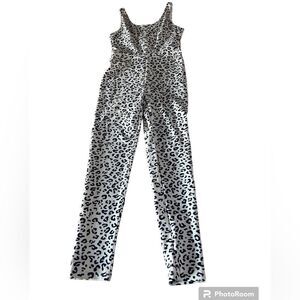 Egreis White Leopard Print Jumpsuit Womens M NWT